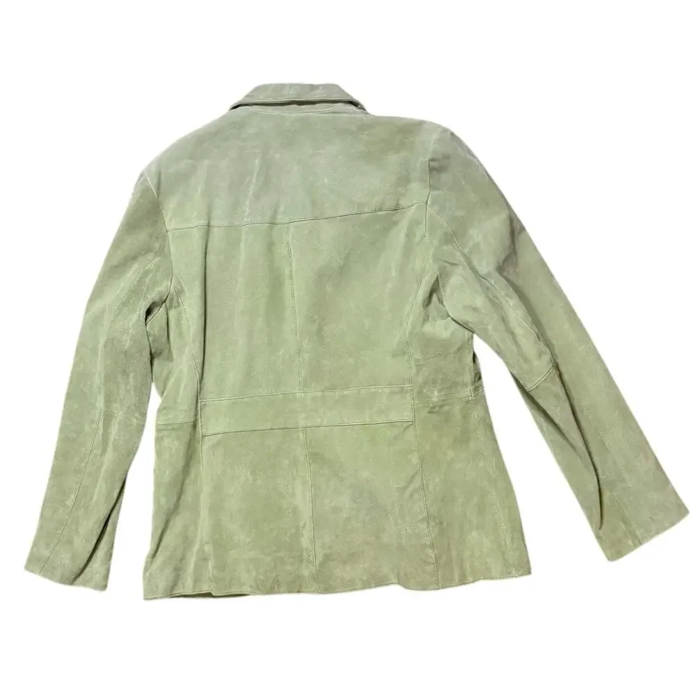 VTG Y2K Wilsons Suede Jacket Womens Green Slim Blazer  Sz XL SEE MEASUREMENTS